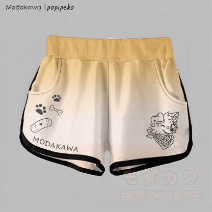 MODAKAWA × popipeko グラデーションスマイルパピーグラフィックショートパンツ - 黄色 - 5XL - image 5