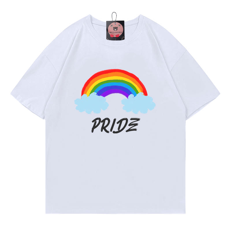 PRIDE レインボープリントModakawaTシャツ - White - 5XL - image 5