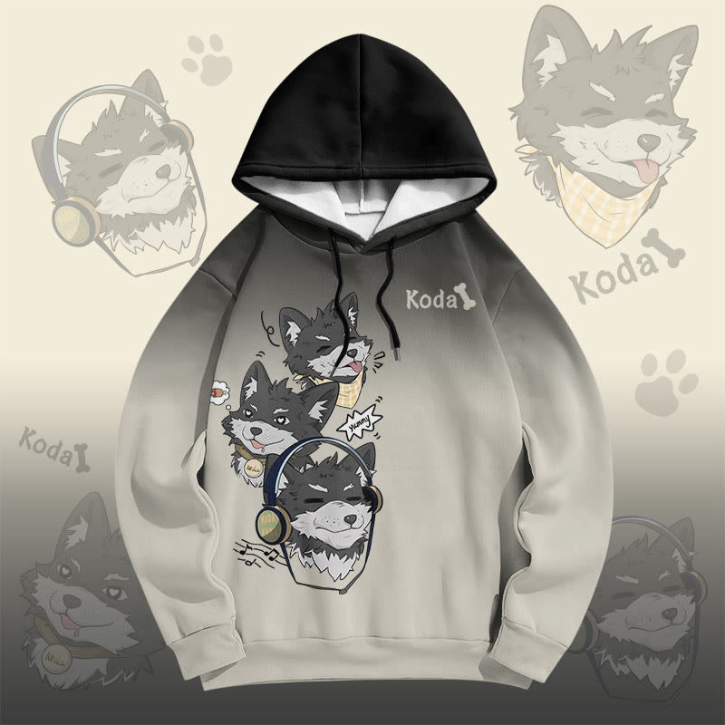 MODAKAWA チアフル・コダ・パピー グラフィック プルオーバーパーカー - Black - 6XL - image 3