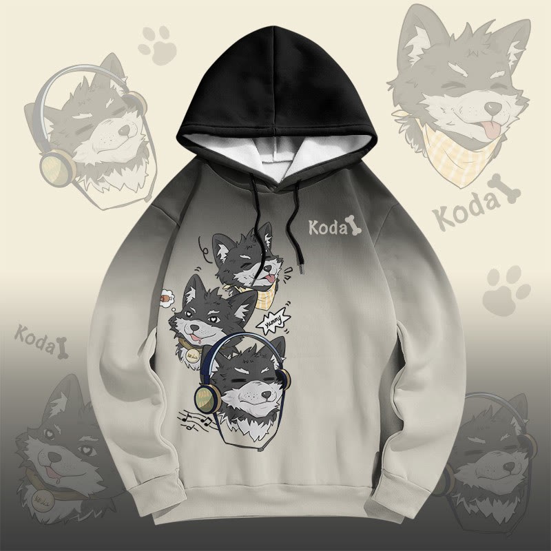 MODAKAWA チアフル・コダ・パピー グラフィック プルオーバーパーカー - Black - 6XL - image 3