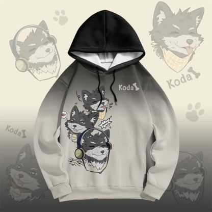 MODAKAWA チアフル・コダ・パピー グラフィック プルオーバーパーカー - Black - 6XL - image 3