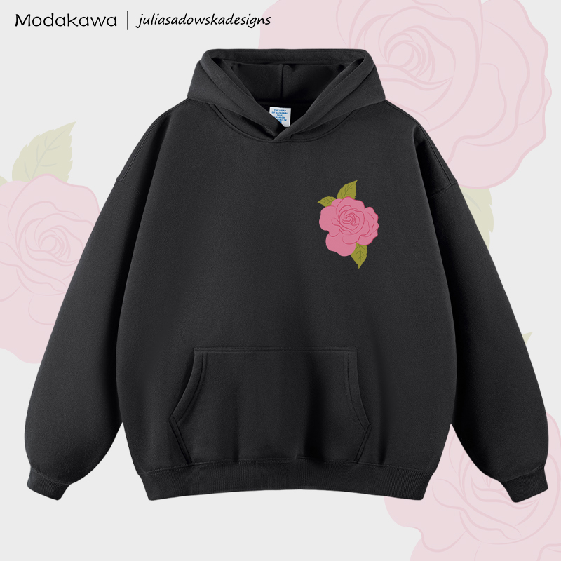MODAKAWA × juliasadowskadesigns ローズグラフィック フリース裏地付きパーカー - Black - 2XL - image 2