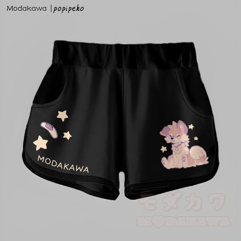 MODAKAWA X popipeko グラデーション 舌出しパピーグラフィックショーツ - 黒 - 5XL - image 7