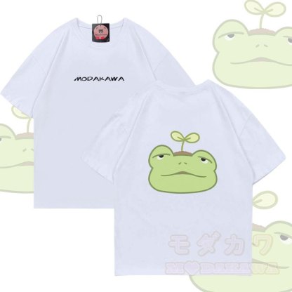 スプラウトフロッググラフィックModakawa綿Tシャツ - 白 - 5XL - image 3