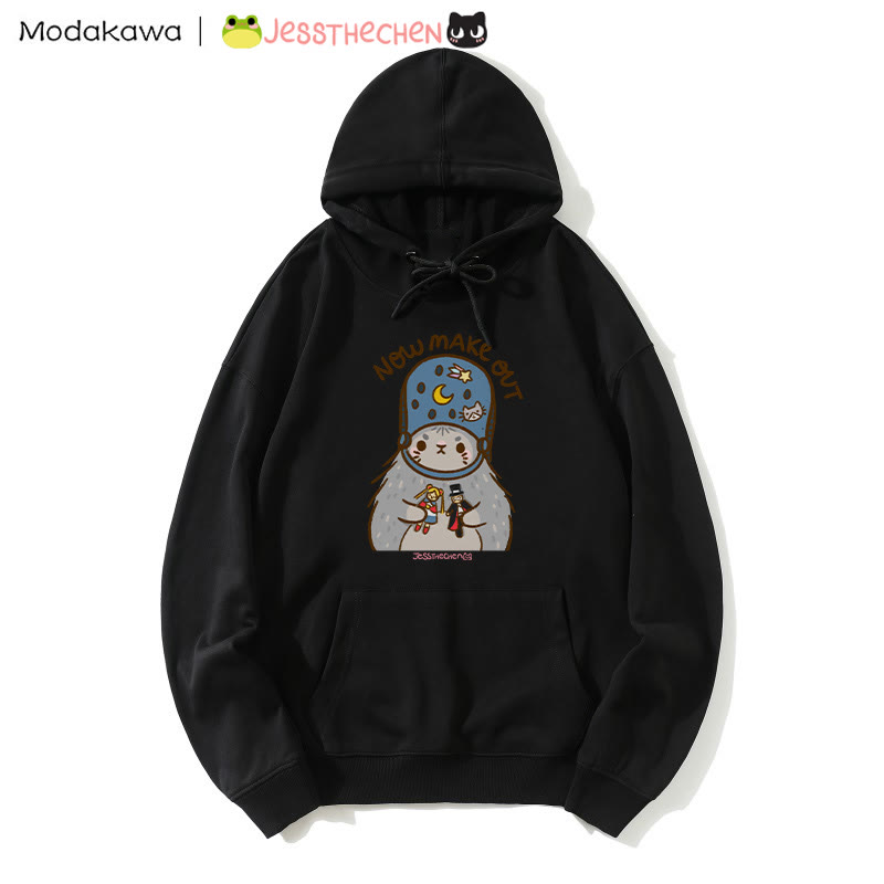 おもちゃを持った風変わりな子猫のグラフィックパーカー - Black - 5XL - image 5