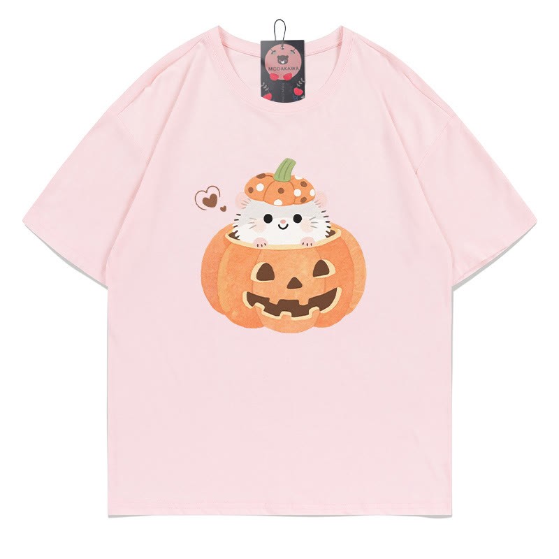 パンプキンキティプリントTシャツ - ピンク - 5XL - image 5