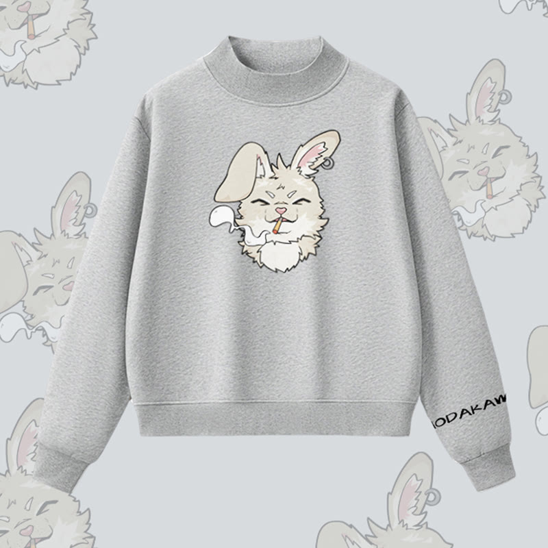 MODAKAWA スモーキングバニー グラフィック 裏起毛 スウェットシャツ - Grey - L - image 5