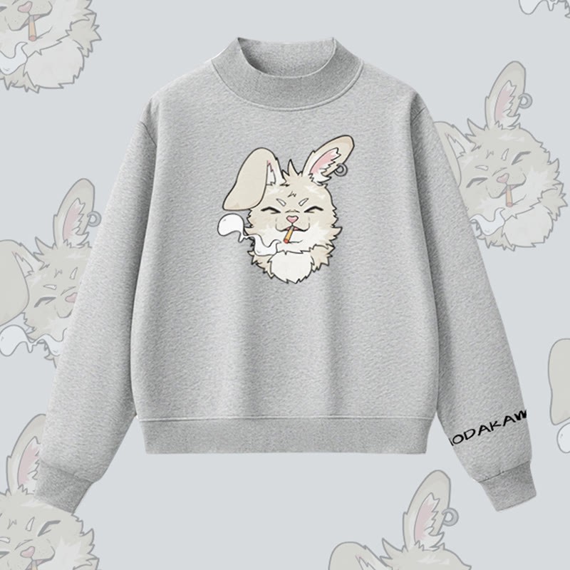 MODAKAWA スモーキングバニー グラフィック 裏起毛 スウェットシャツ - Grey - L - image 5