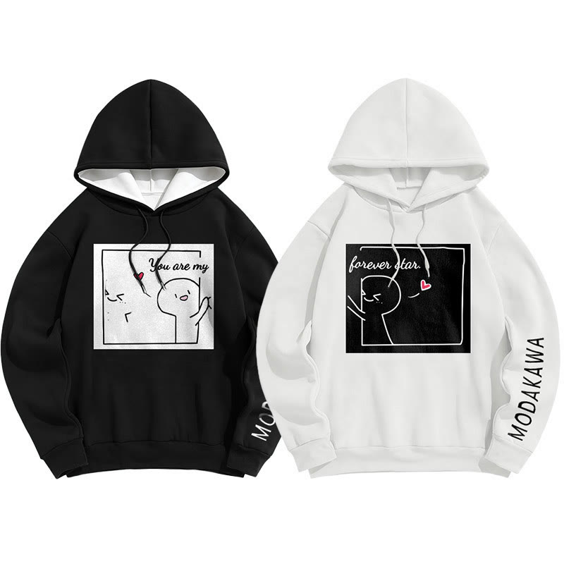 YOU ARE MY FOREVER STARModakawaキャラクター レタープリント ルーズ パーカー - image 7
