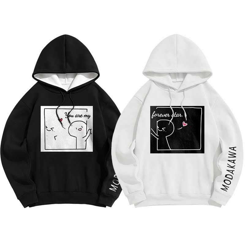 YOU ARE MY FOREVER STARModakawaキャラクター レタープリント ルーズ パーカー - image 7