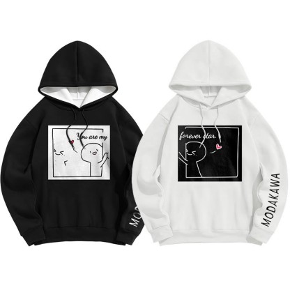 YOU ARE MY FOREVER STARModakawaキャラクター レタープリント ルーズ パーカー - image 7