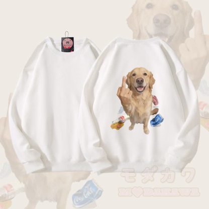 MODAKAWA ディファイアントドッグ グラフィック ユニセックス スウェットシャツ - 白 - 5XL - image 3