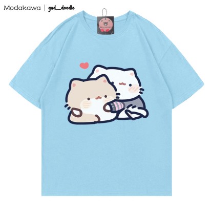 MODAKAWA X gud_doodleキティプリントTシャツ - Blue - 5XL - image 6