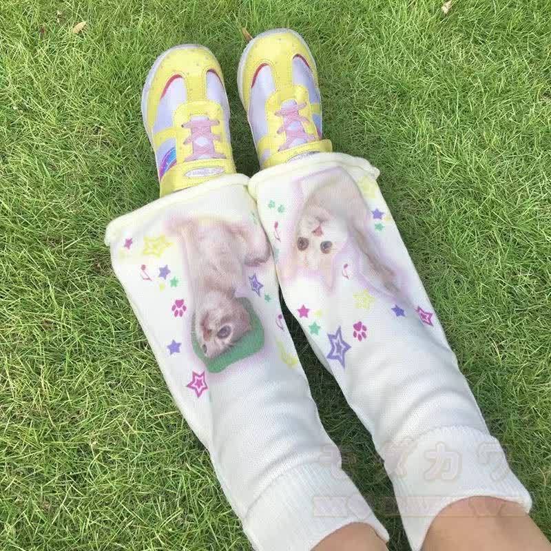 かわいい猫のニットレッグウォーマー - image 4