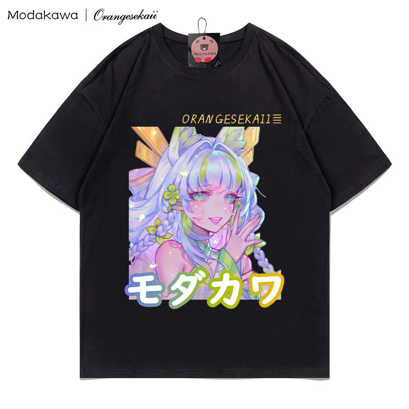 MODAKAWA × orangesekaii kitsunya プリントTシャツ - Black - 5XL - image 3