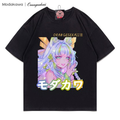 MODAKAWA × orangesekaii kitsunya プリントTシャツ - Black - 5XL - image 3