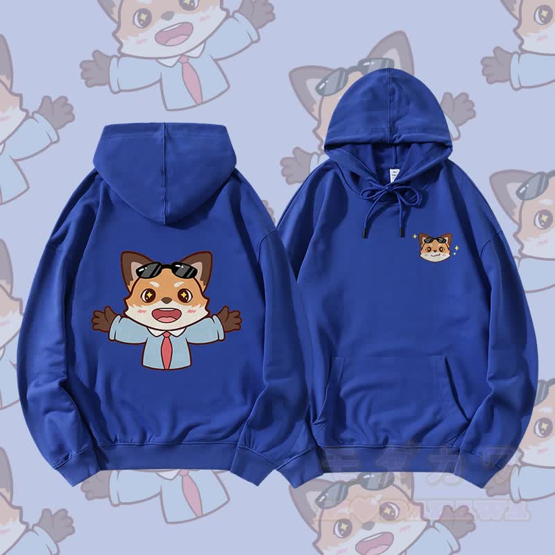 MODAKAWA キュートな動物グラフィック カップルお揃いパーカー - ロイヤルブルー - 5XL - image 3