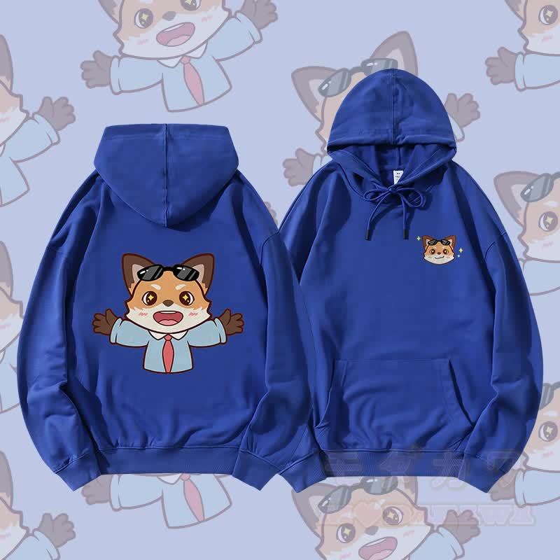 MODAKAWA キュートな動物グラフィック カップルお揃いパーカー - ロイヤルブルー - 5XL - image 3