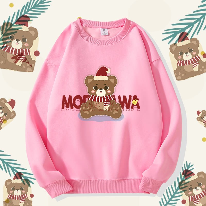 MODAKAWA クリスマスベア グラフィック ユニセックス スウェットシャツ - Pink B - 5XL - image 6