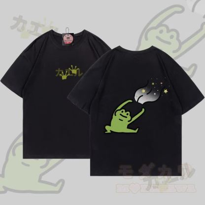 グーフィーフロッググラフィックTシャツ - 黒 - 5XL - image 5