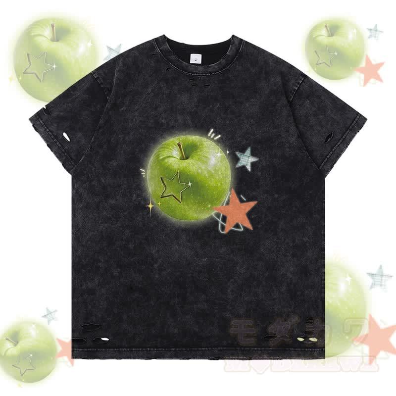 グリーンアップル スターグラフィックModakawaリップドTシャツ - 黒 - 2XL - image 4