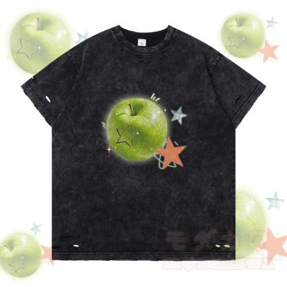 グリーンアップル スターグラフィックModakawaリップドTシャツ - 黒 - 2XL - image 4