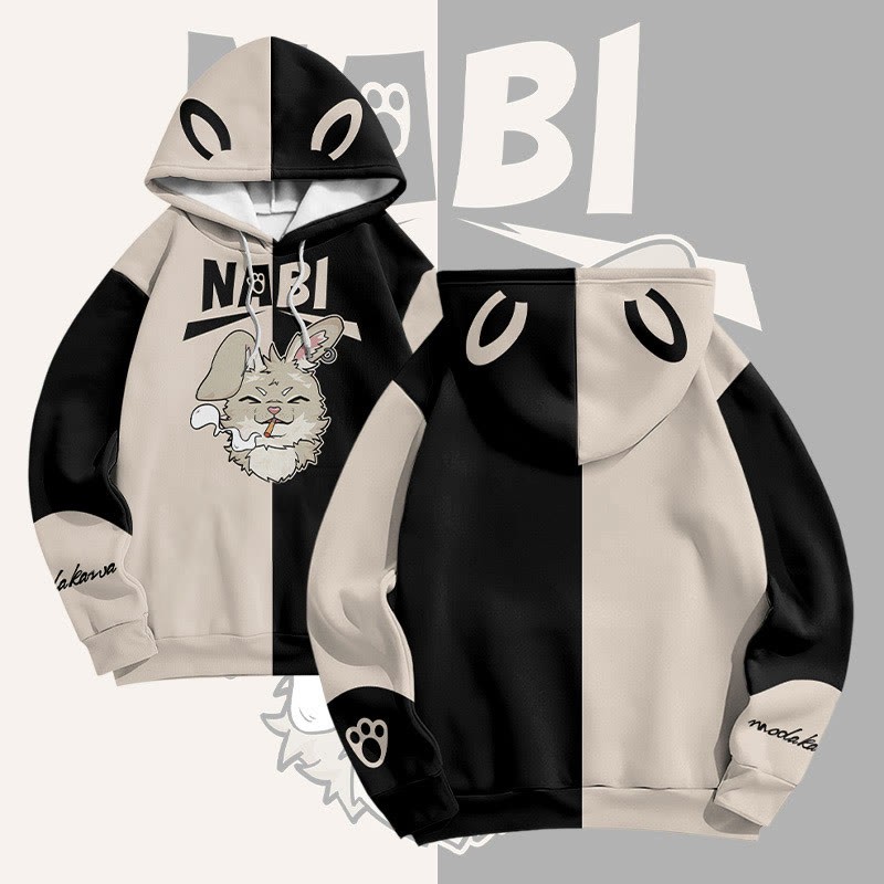 MODAKAWA NABI スモーキングバニー グラフィック オールオーバープリント プルオーバーパーカー - Camel - 6XL - image 3