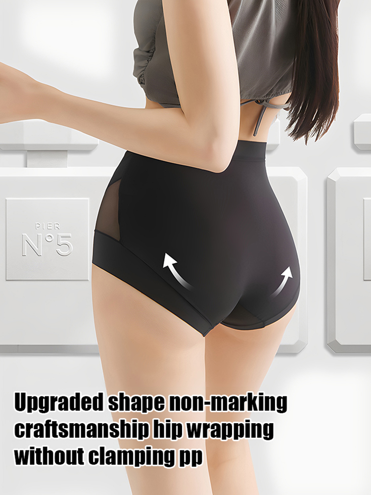 [Pear-Shaped Body Savior] Ice Silk High-Waisted Shaping Panties
