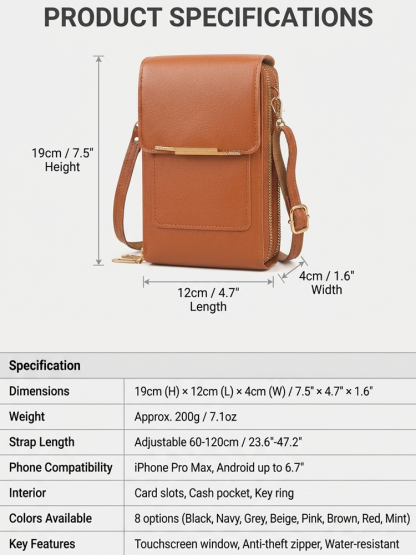 Multi-Functional Touchscreen Zipper Pouch