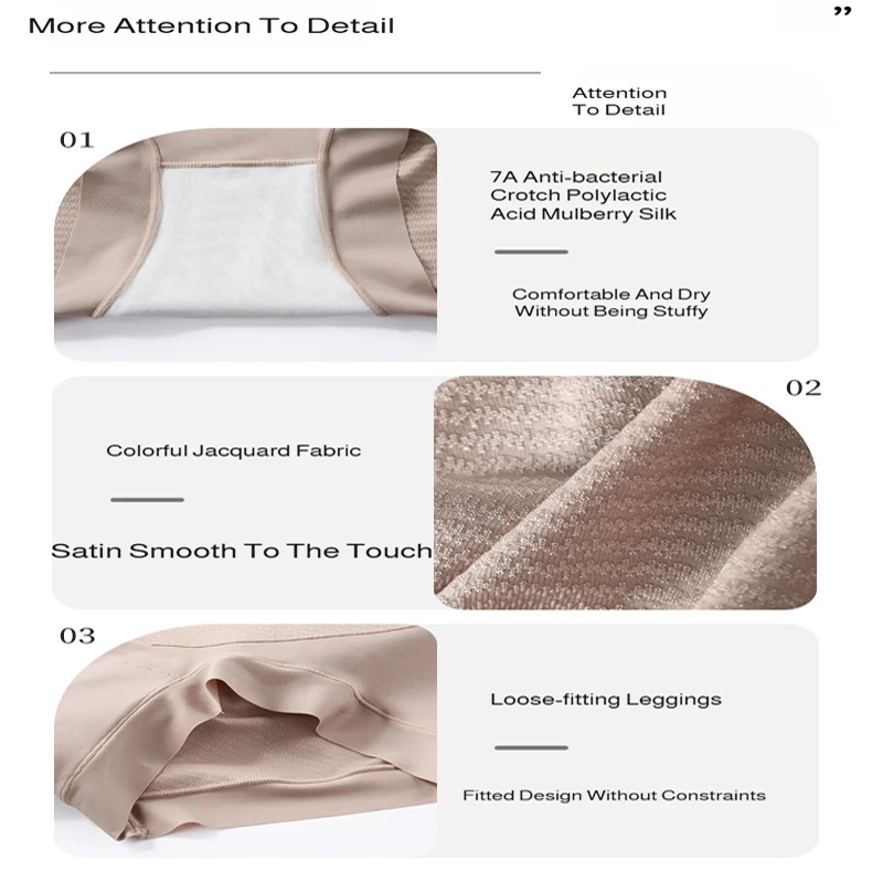 HighWaisted Pants Women Panties High Elastic Mulberry Silk Tummy Tuck Household