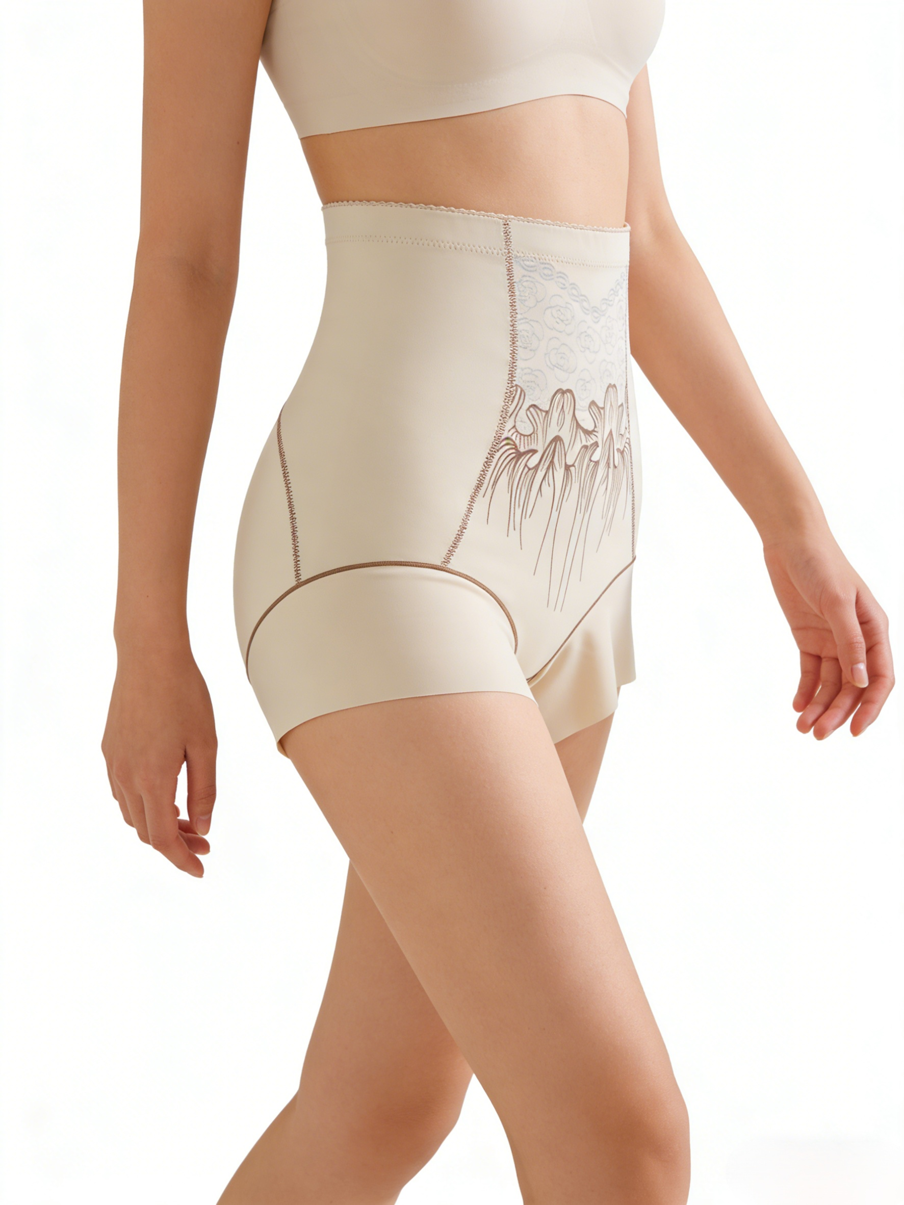 High-waisted, lightweight, body-slimming, hip-lifting, seamless tummy-control pants