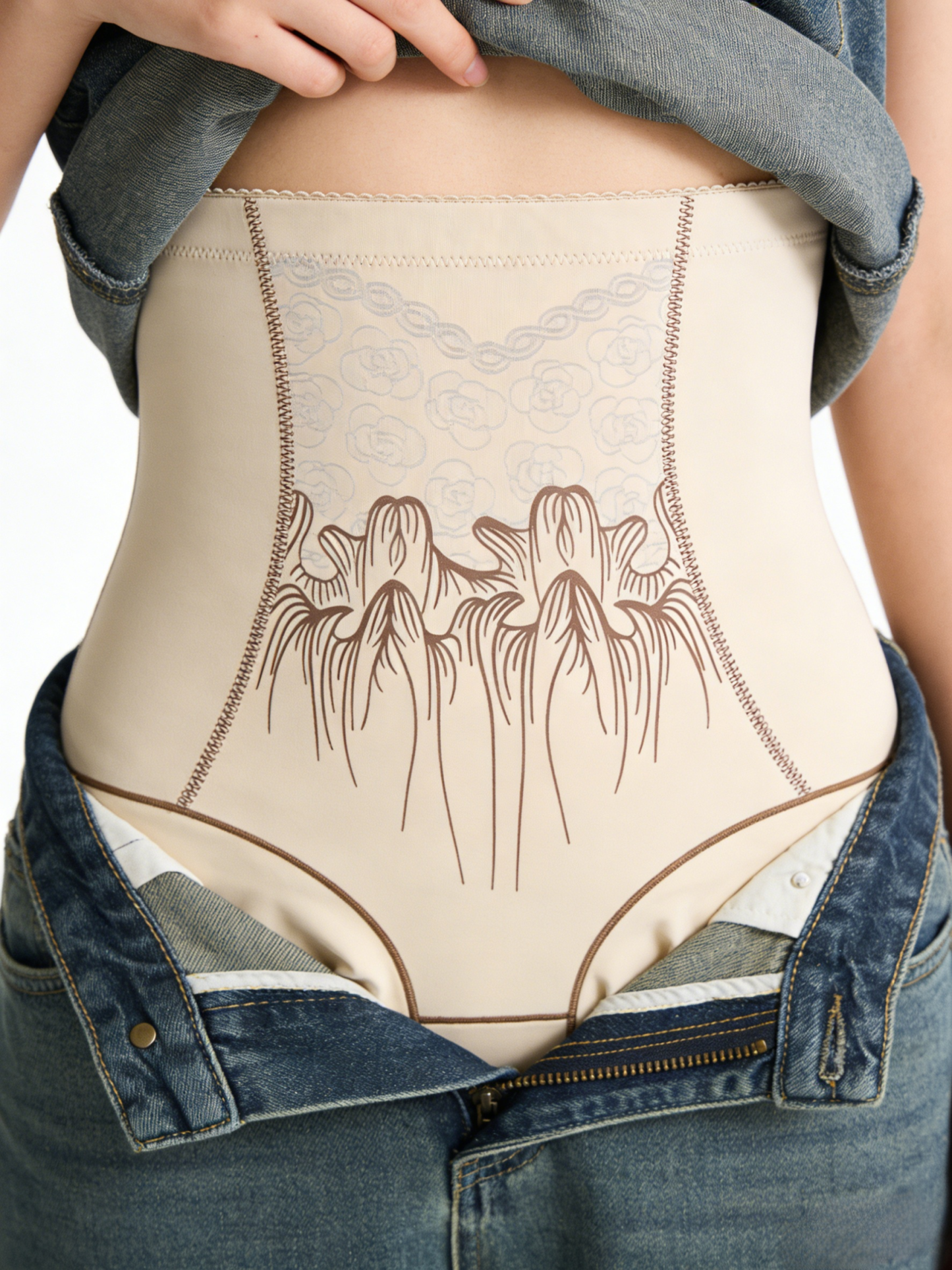 High-waisted, lightweight, body-slimming, hip-lifting, seamless tummy-control pants