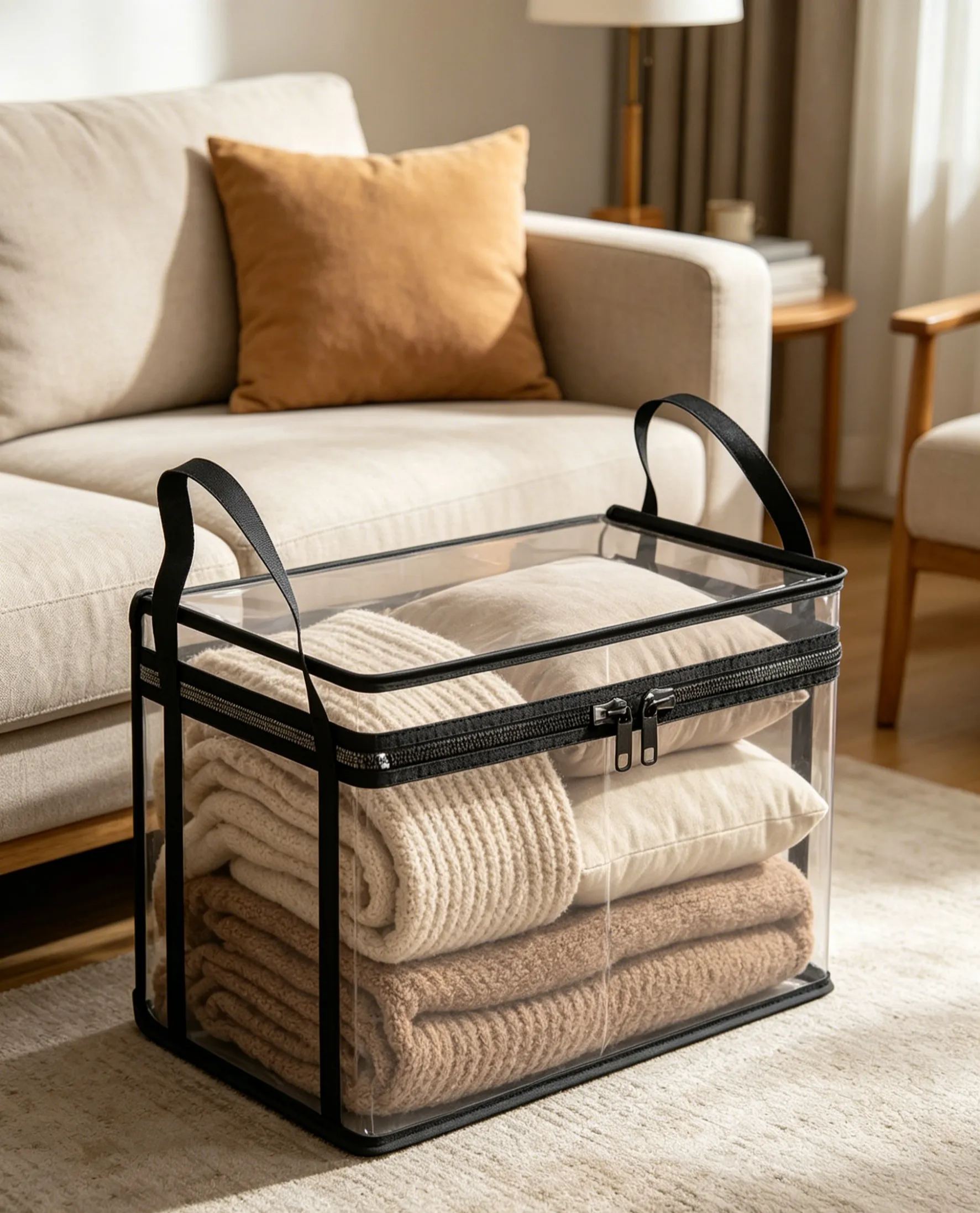 Transparent large-capacity waterproof and moisture-proof clothing storage bag