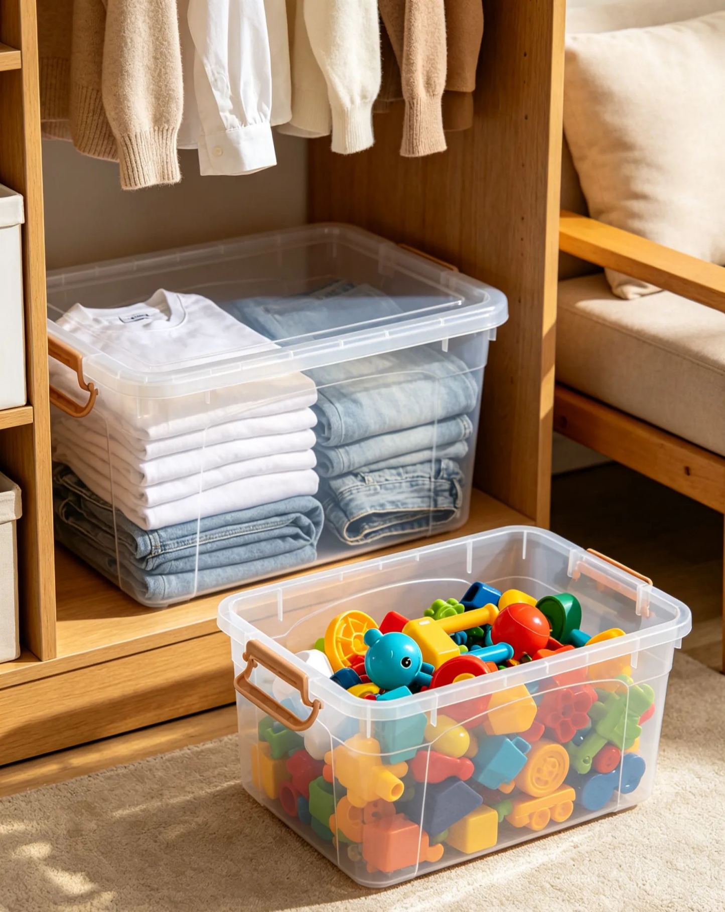 Transparent large-capacity waterproof and moisture-proof clothing storage bag