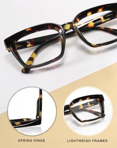 Women's Large Frame Blue Light Blocking Reading Glasses