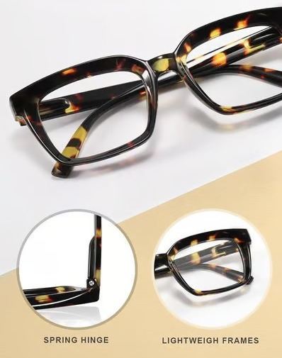 Women's Large Frame Blue Light Blocking Reading Glasses