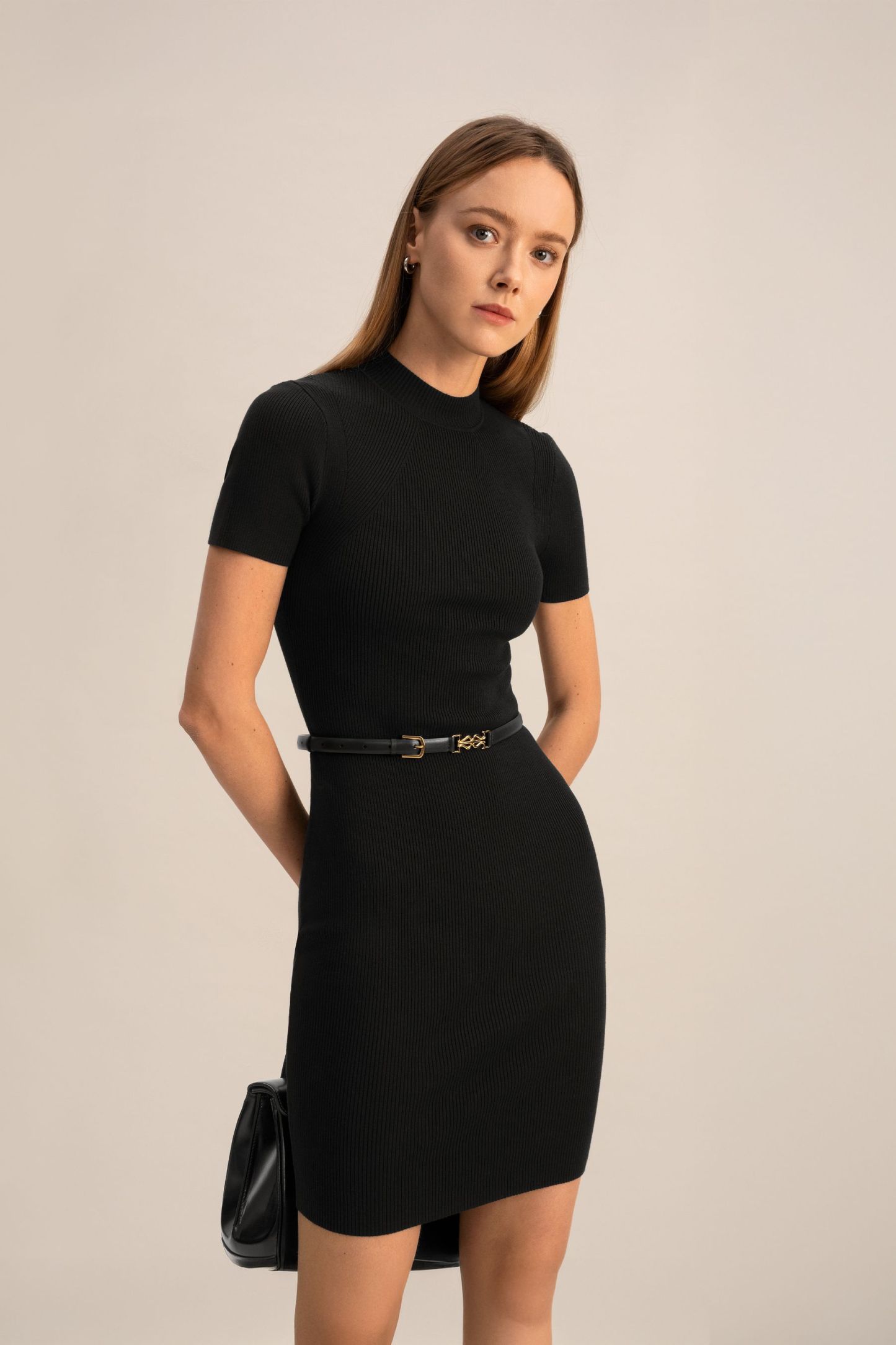 LS Clasp Leather Skinny Belt