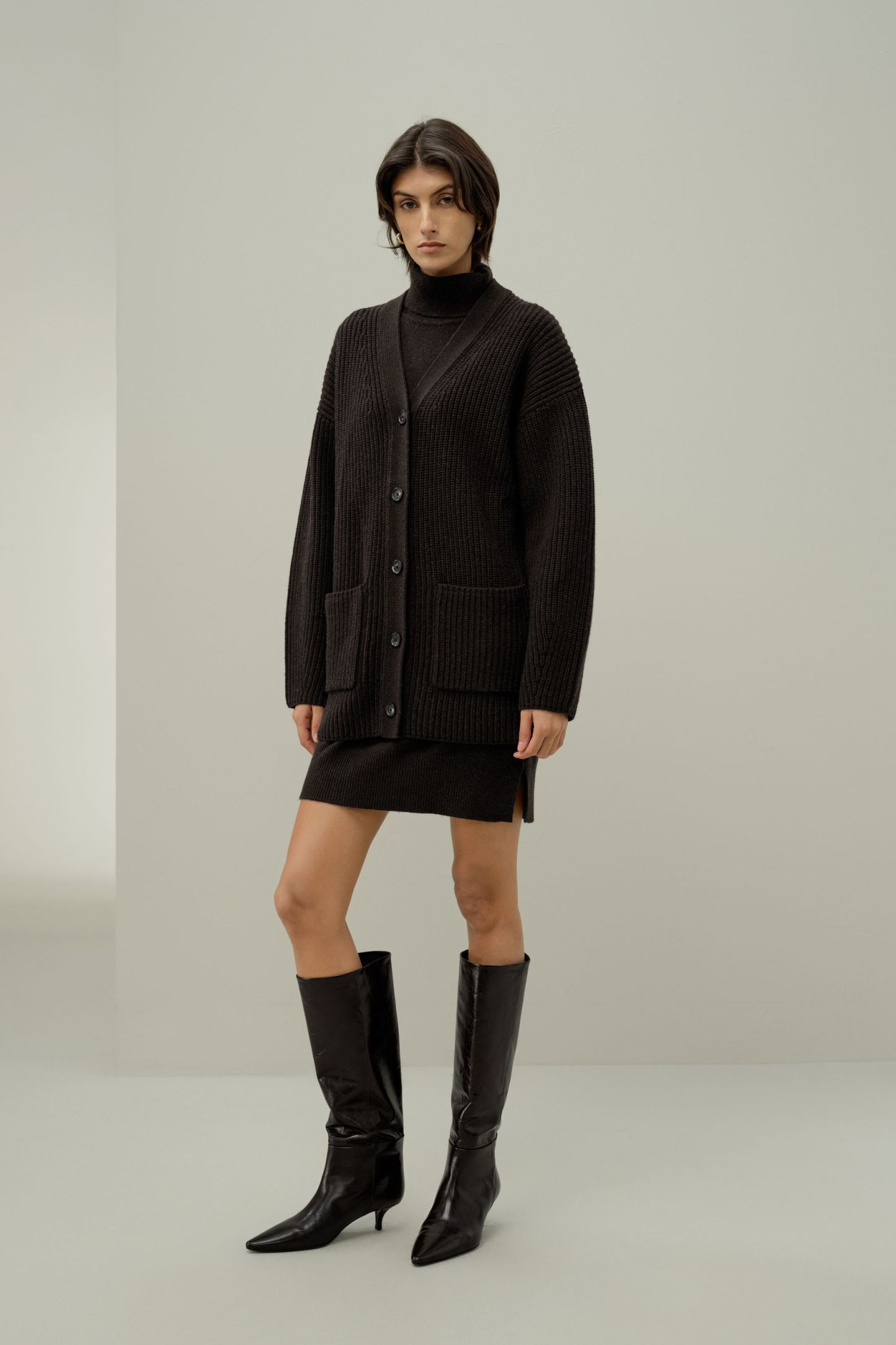 Oversized Ribbed-knit Cardigan