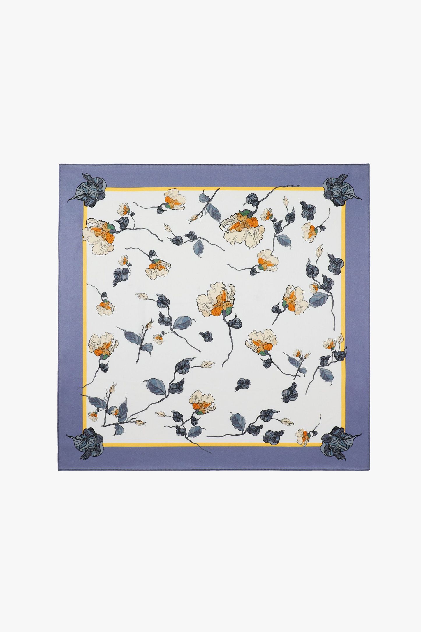 Chic Floral Square Silk Scarf
