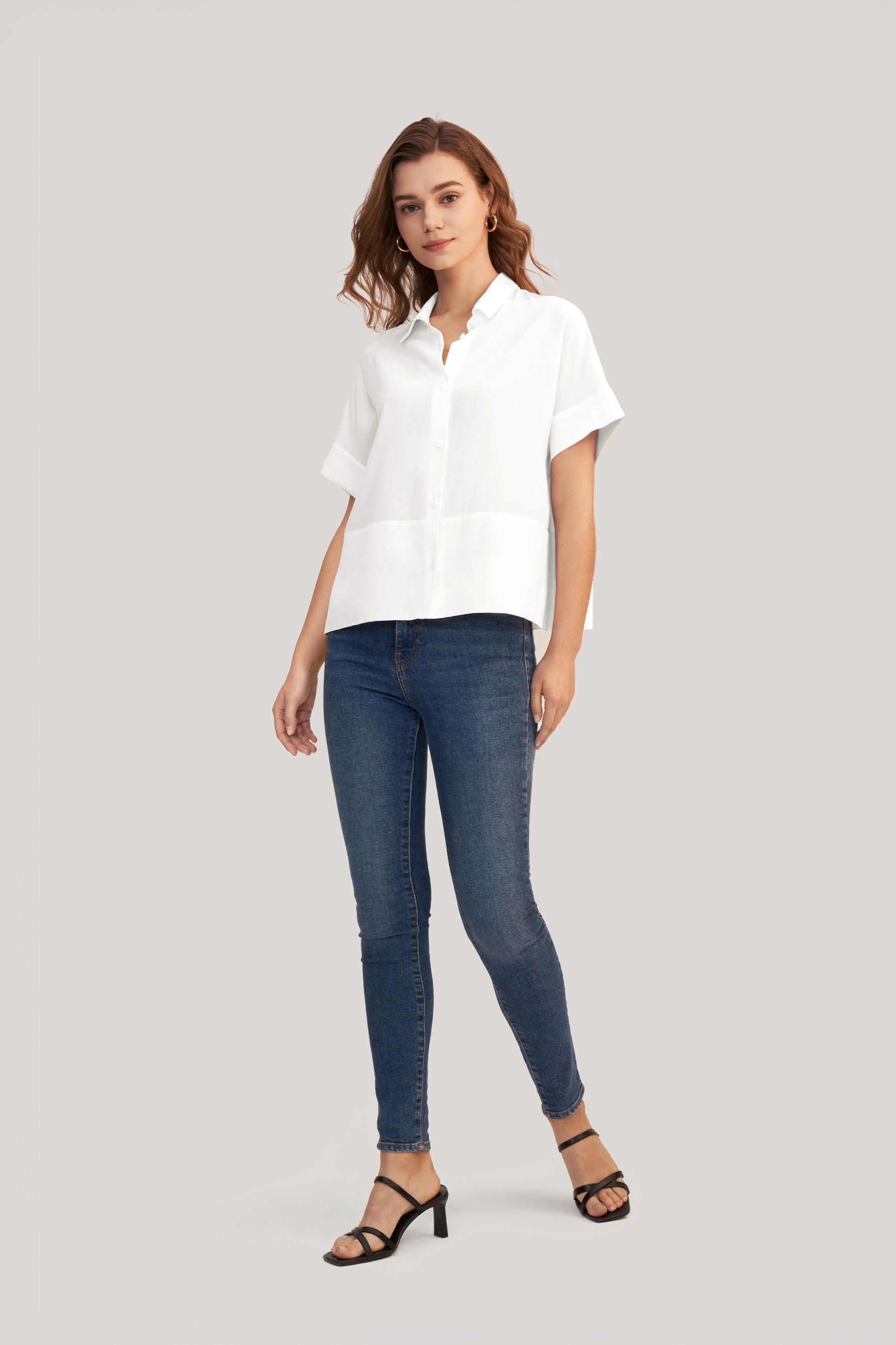 Casual Short Sleeves Loose Silk T-Shirt