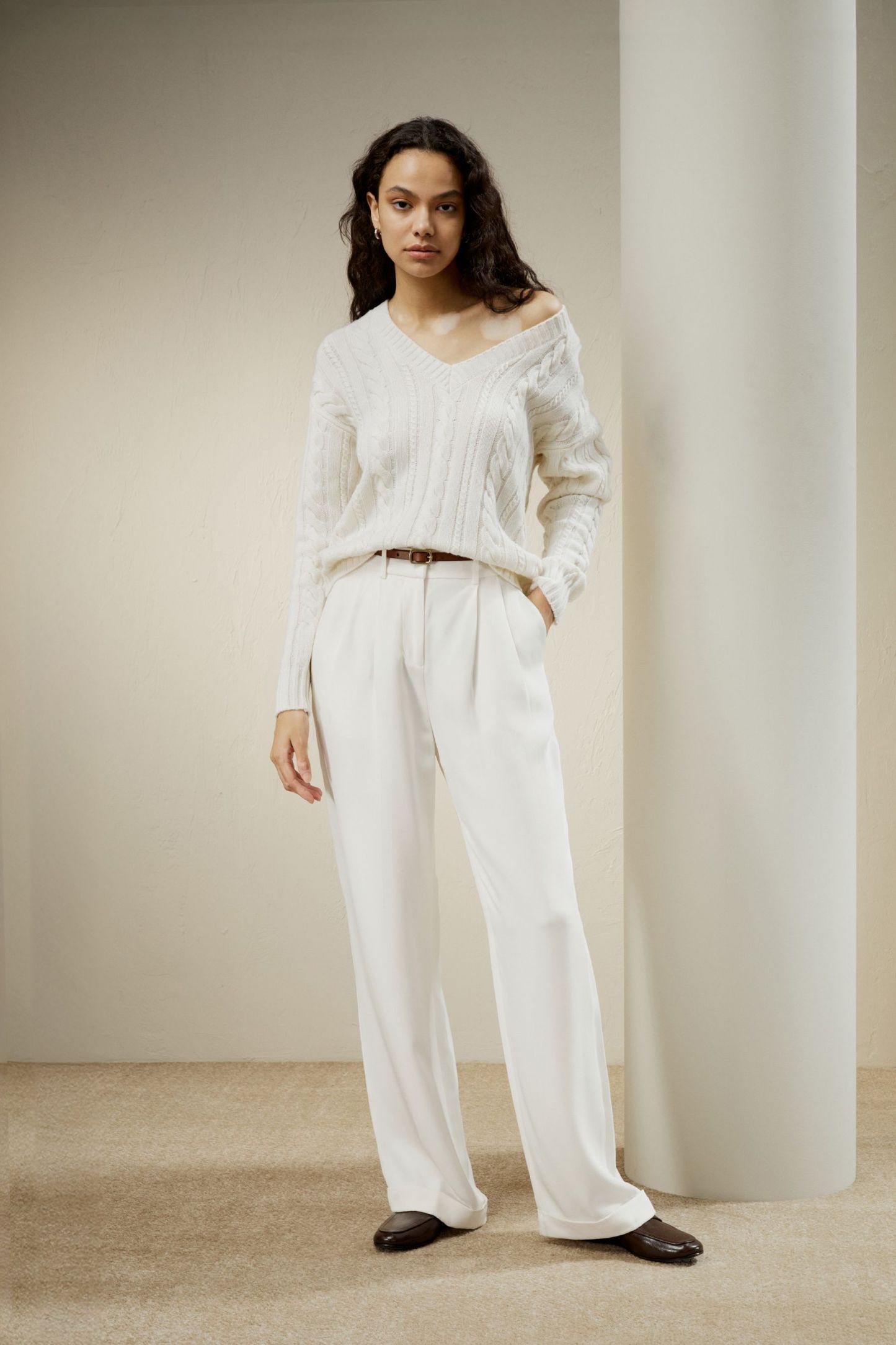 Cable-Knit Wool-Cashmere Blend Sweater