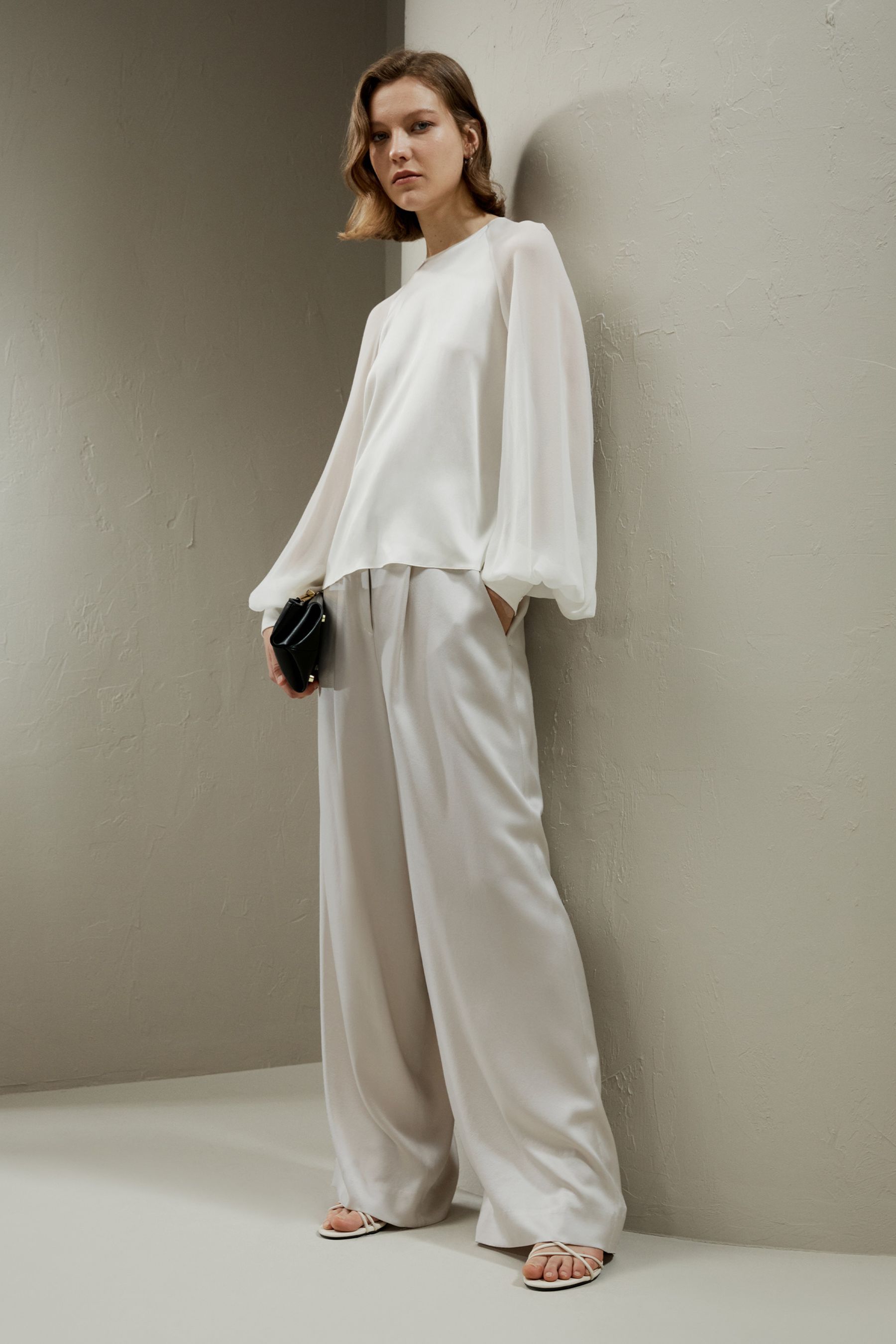 Silk Blouse with Raglan Sleeves