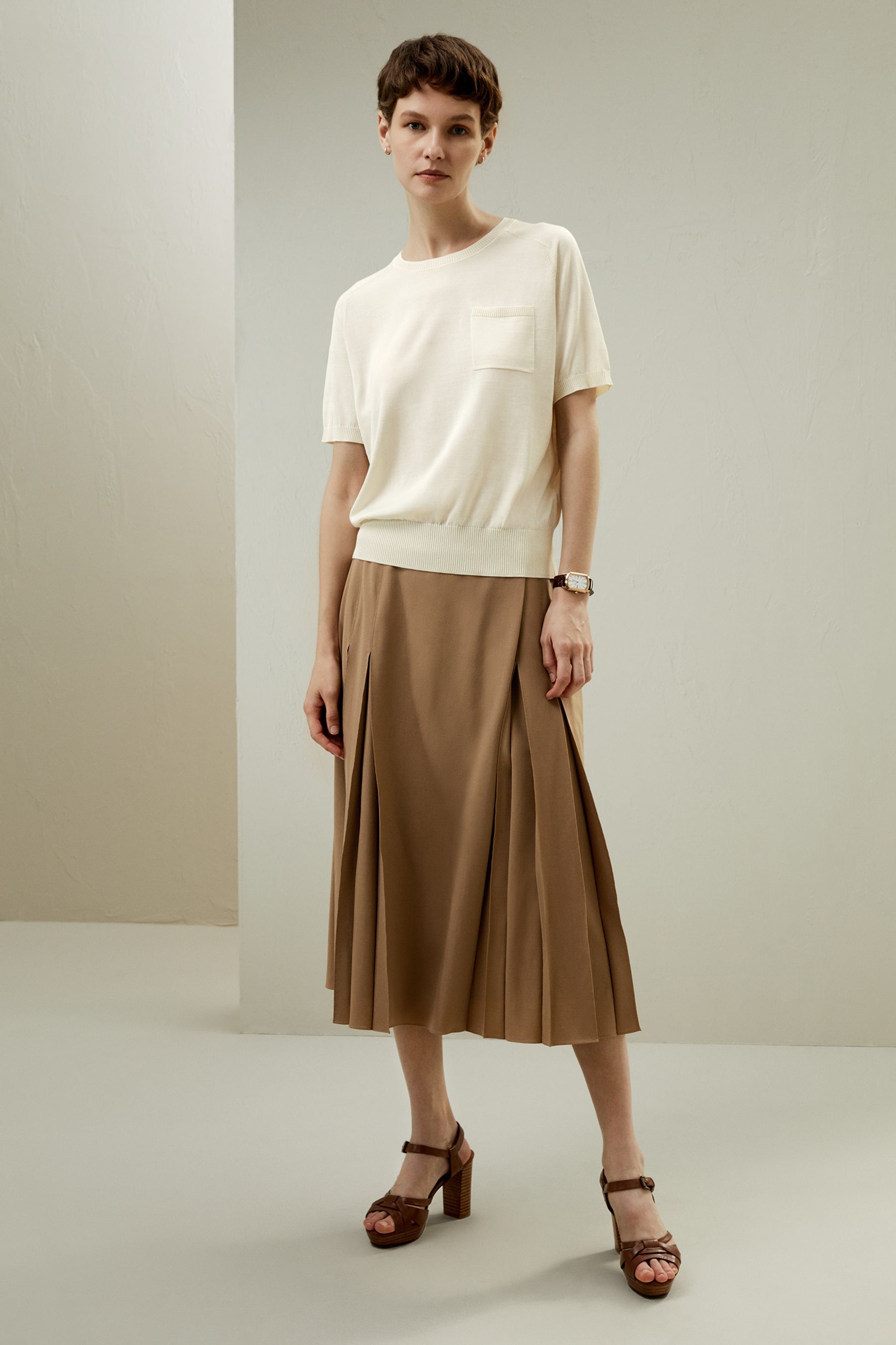 Basic Silk Crewneck T-shirt