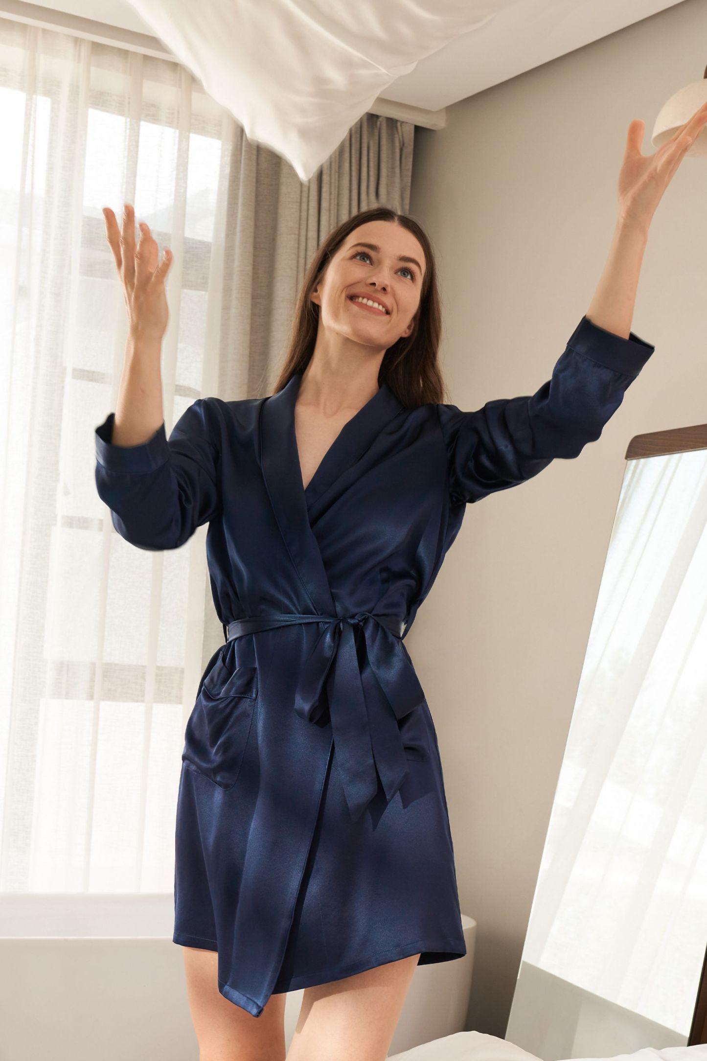 Mid Length Silk Robe