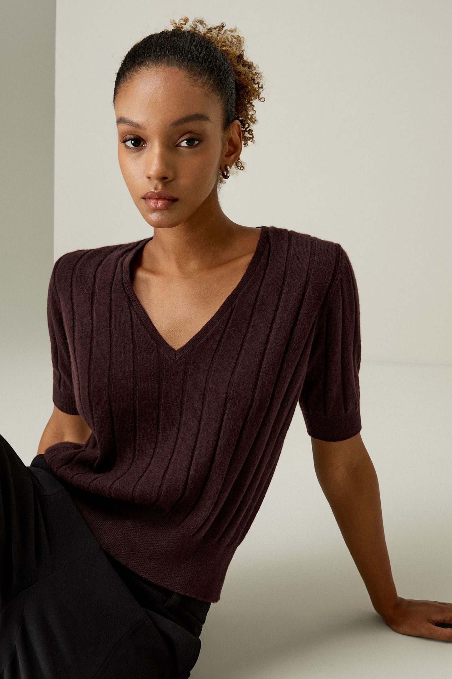 V-Neck Cashmere T-shirt