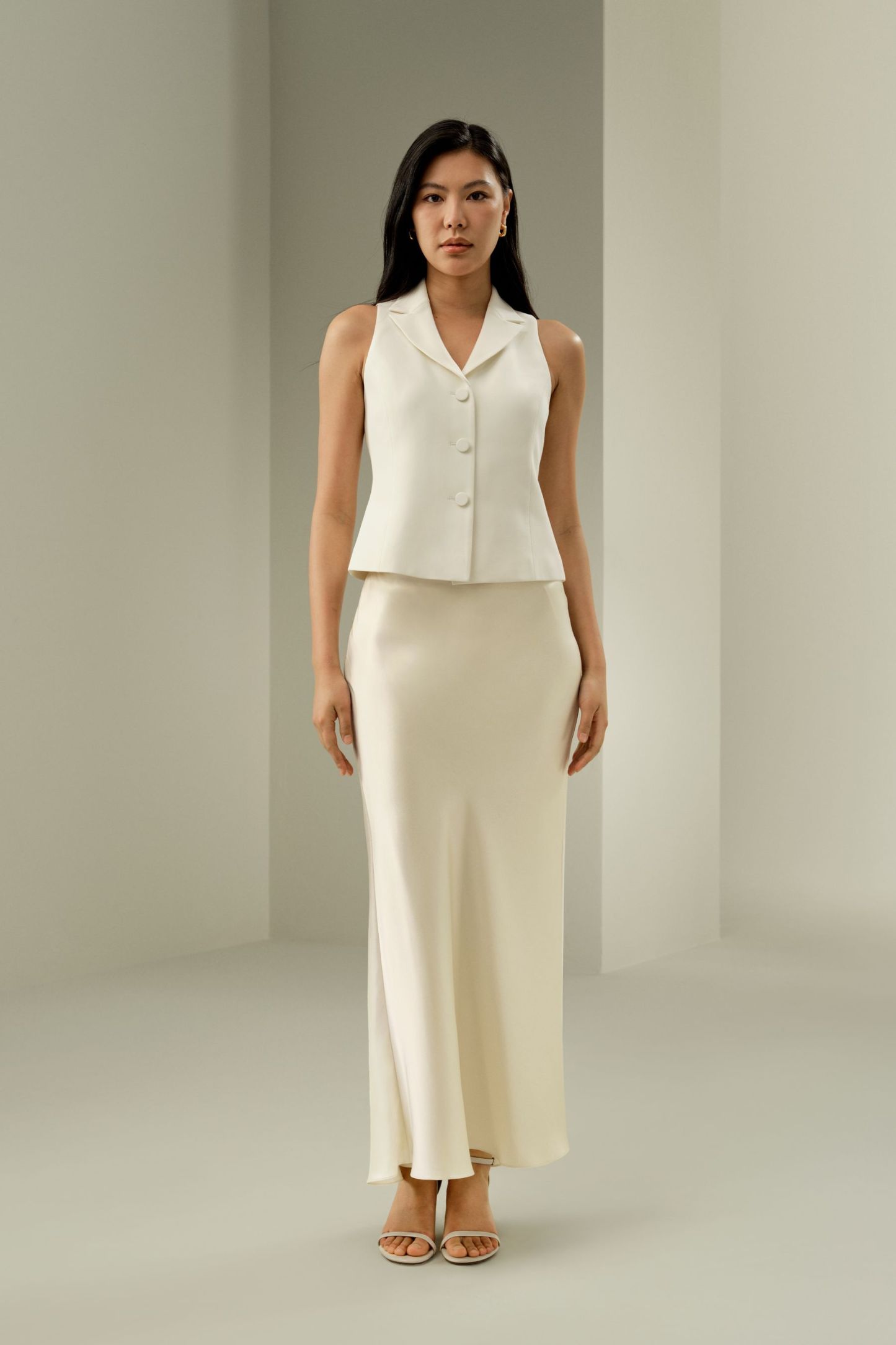 Silk Maxi Skirt with Flare Hem