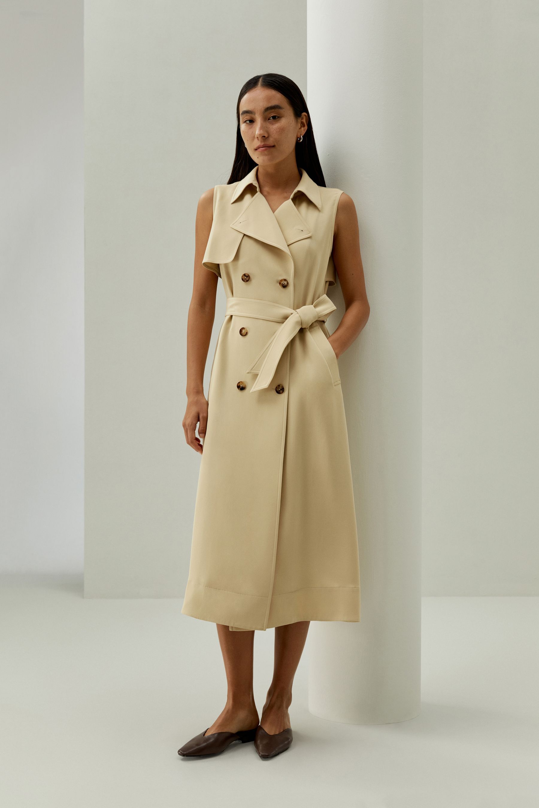 Sophisticated Sleeveless Trench Dress