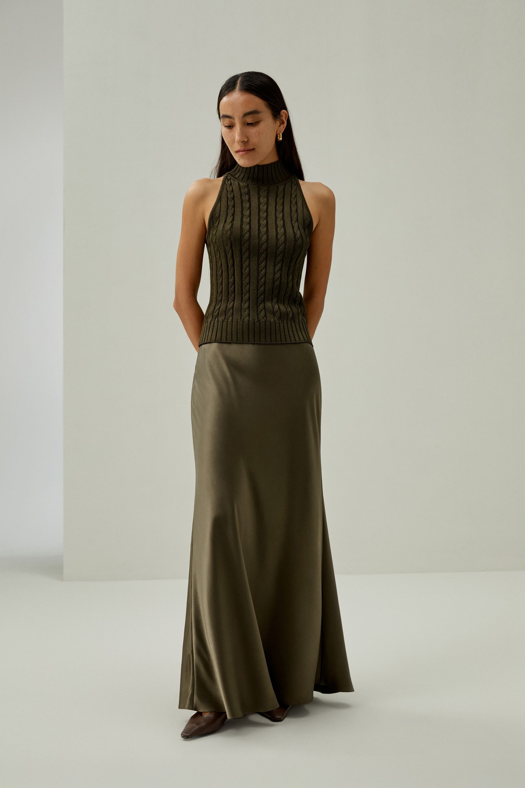 Versatile Double-Faced Silk Charmeuse Skirt