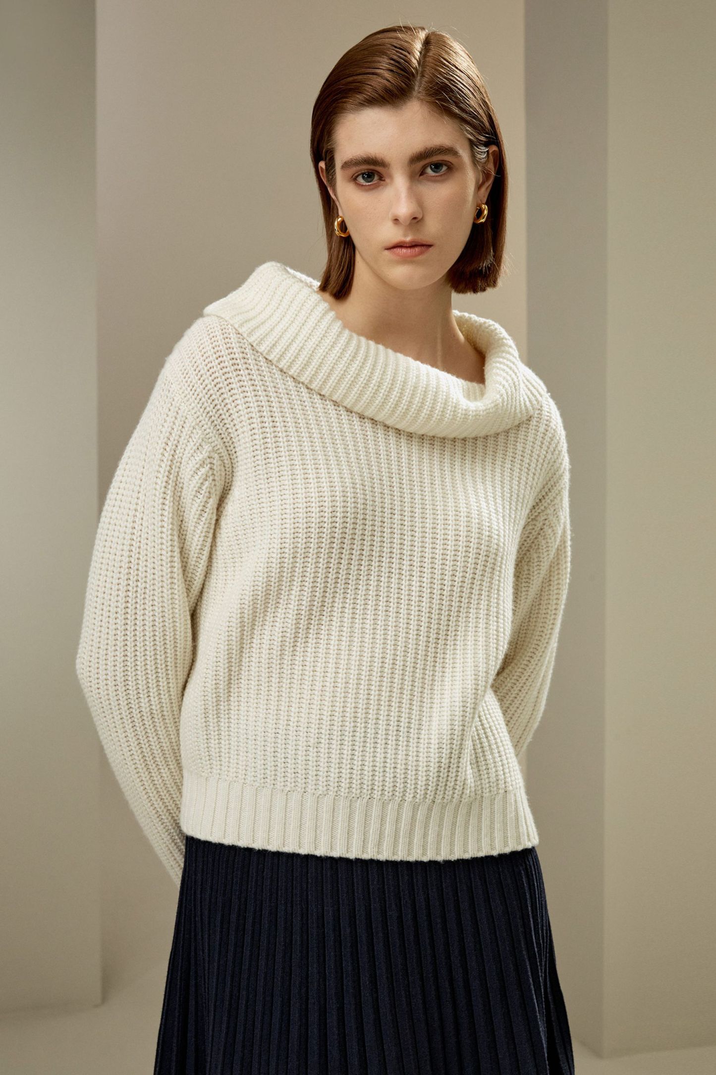 Wide Cowl Neck Sweater