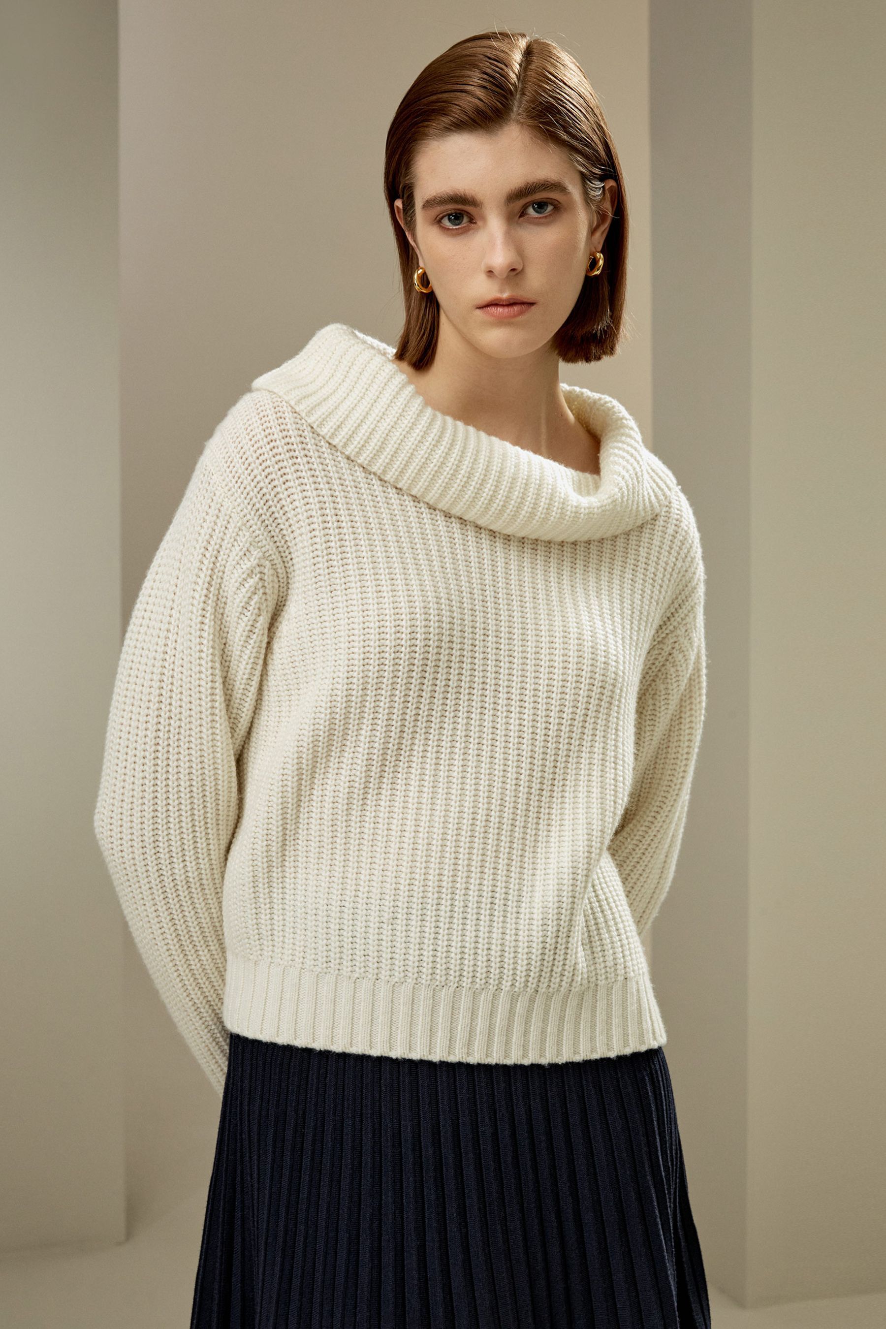 Wide Cowl Neck Sweater